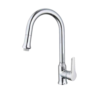 High-Arc Goose Neck Kitchen Faucet with 360-Degree Swivel, Pull-Down Spray, and Dual Temperature Control